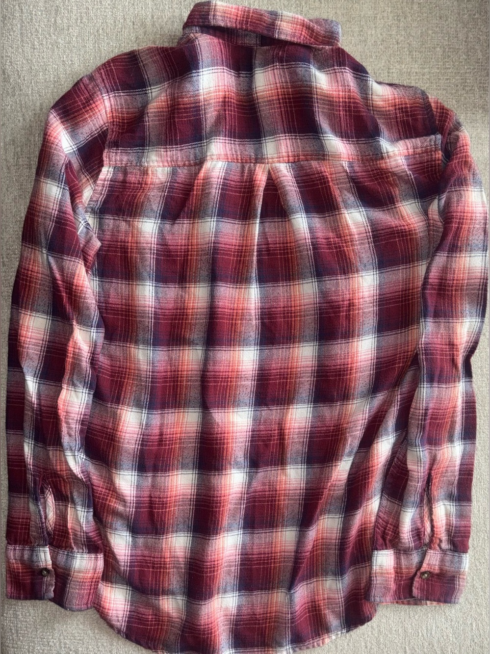 Hollister Red Plaid Flannel Button Up Shirt Fall Cozy Size L - Picture 4 of 4
